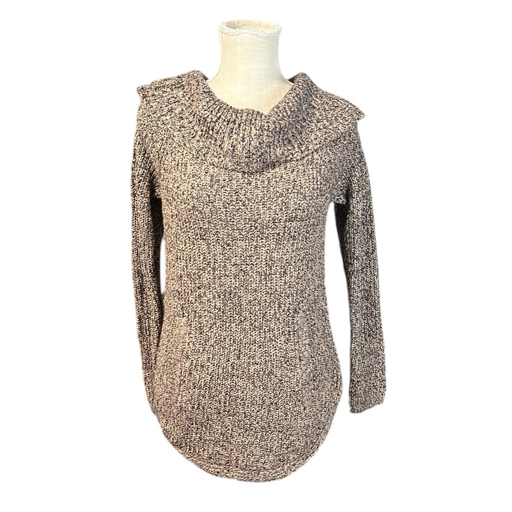 Snails Cinnamon Long Sleeve Cowl Neck Sweater Brown Tan Womens S Front Pocket